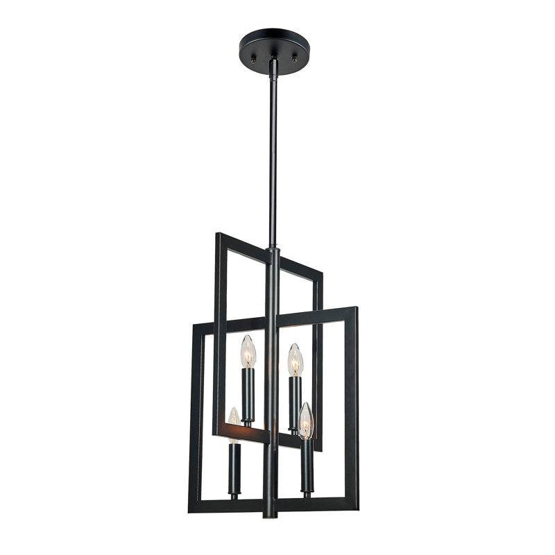 Luminaire suspendu noir à 4 lumières Gladsheim