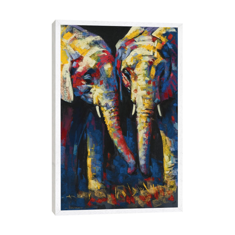 Vibrant Africa by E.A.Orme - Painting on Canvas, 66.04cm H x 45.72cm W x 3.81cm D, White Framed