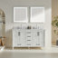 Meuble-lavabo double 60 po avec plateau en marbre Demery