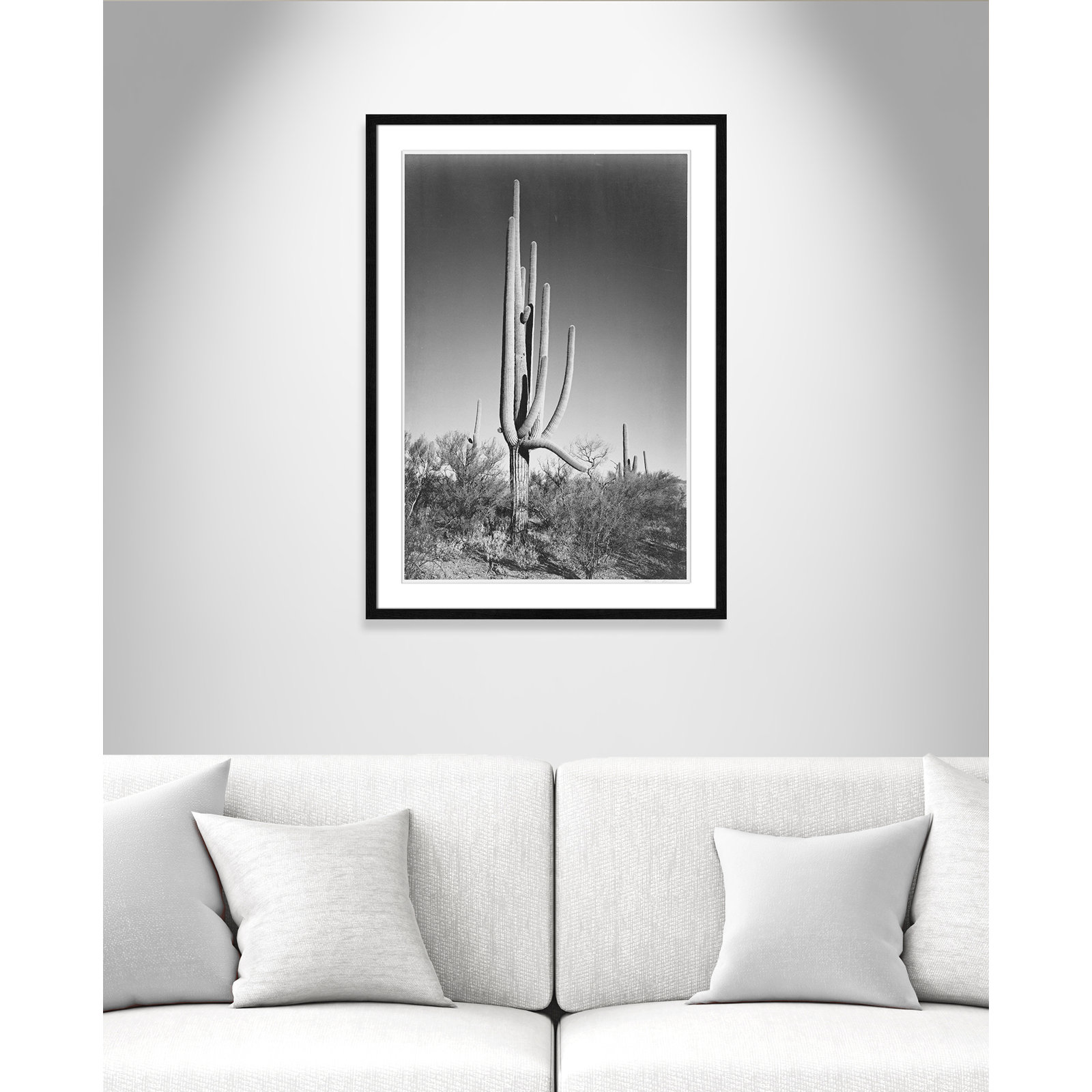 Saguaro National Monument Print by Ansel Adams, Black, 35.5" H x 25.5" W x 0.75" D