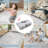 Light Blue Grey Vintage Medallion 5 × 7 Ft Rug for Entryway Kitchen