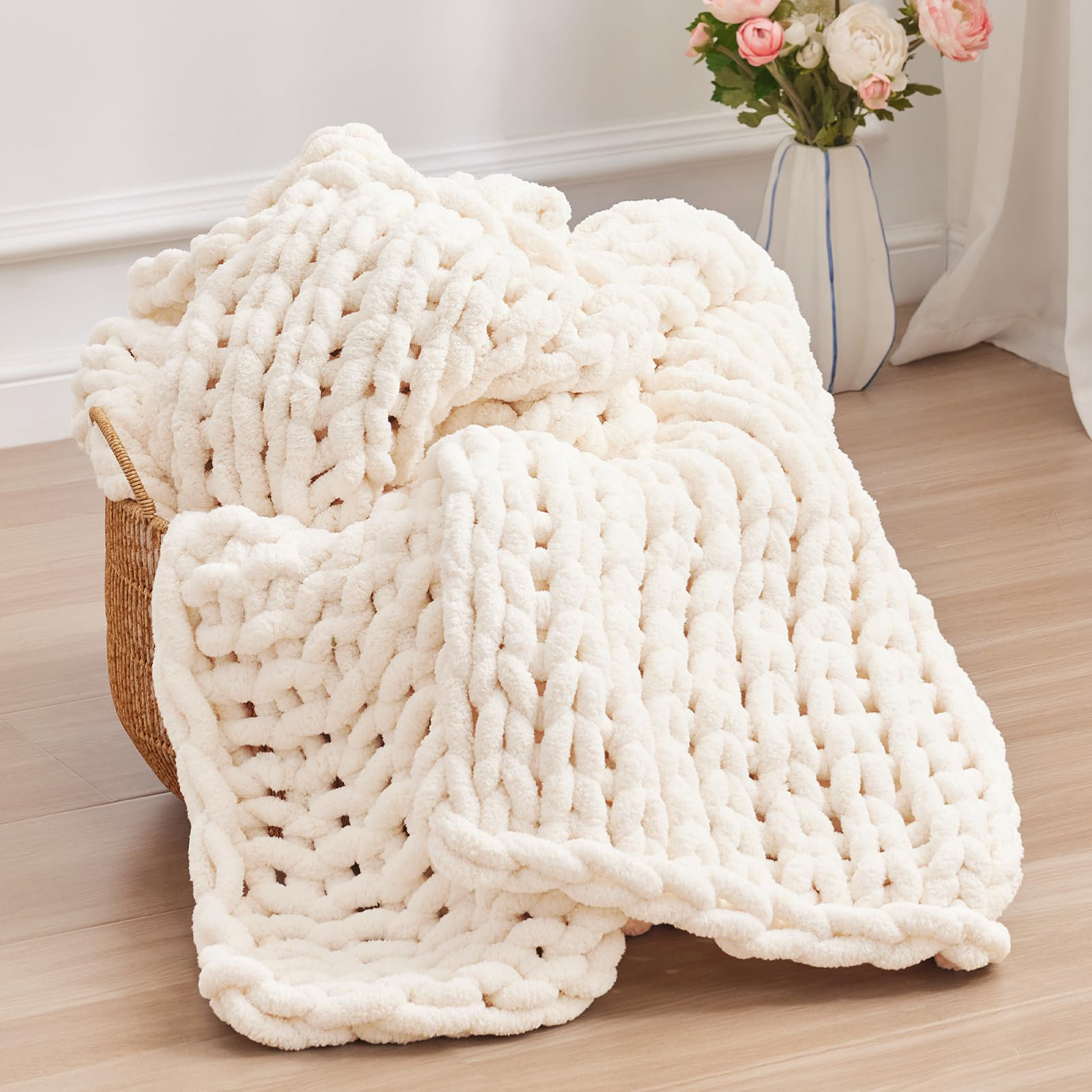 Chunky Knit Blanket Big White Throw Blanket Chunky Knit Throw