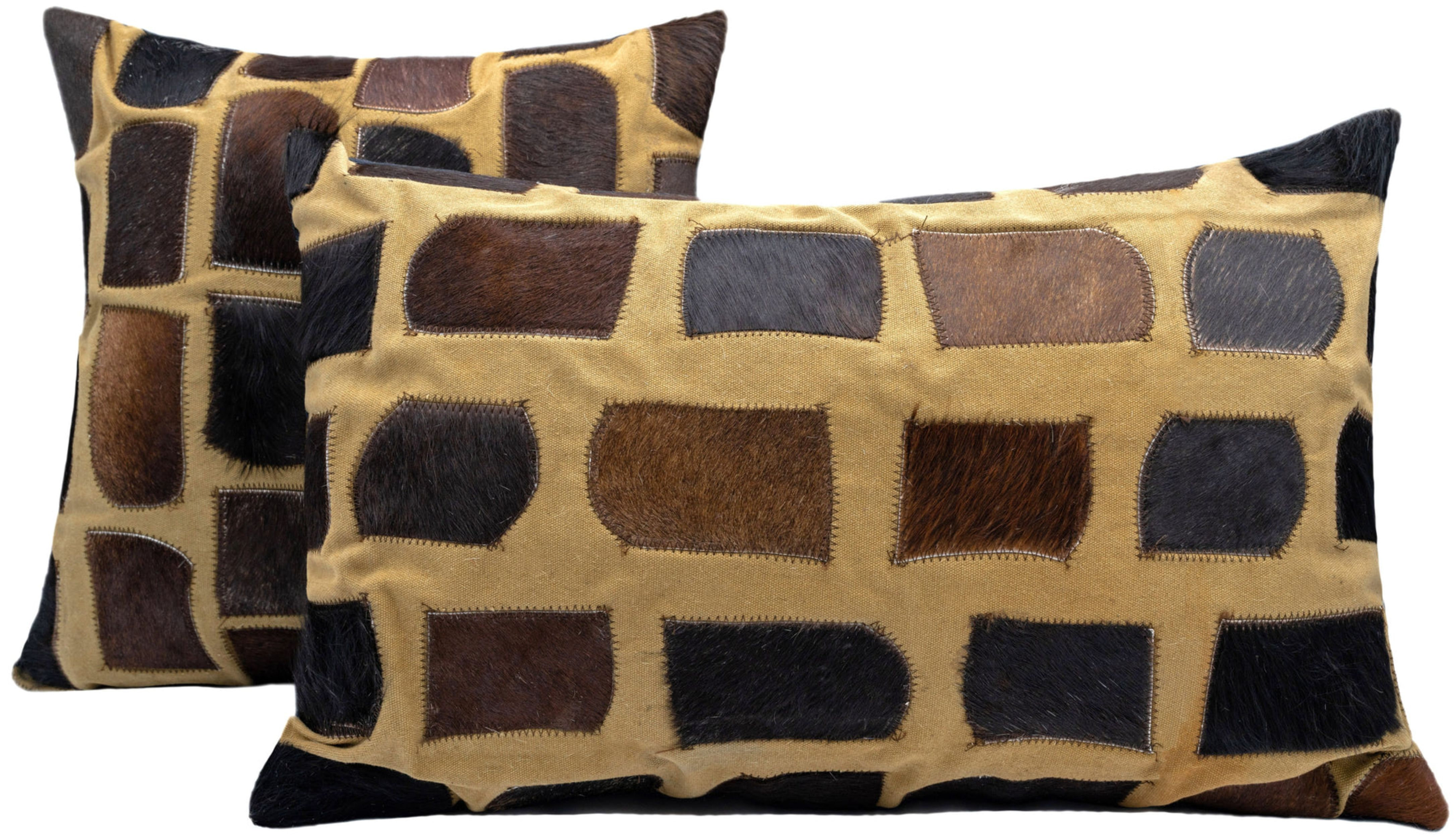 Canvello Genuine Cowhide Leather Decorative Throw Pillows - Handmade