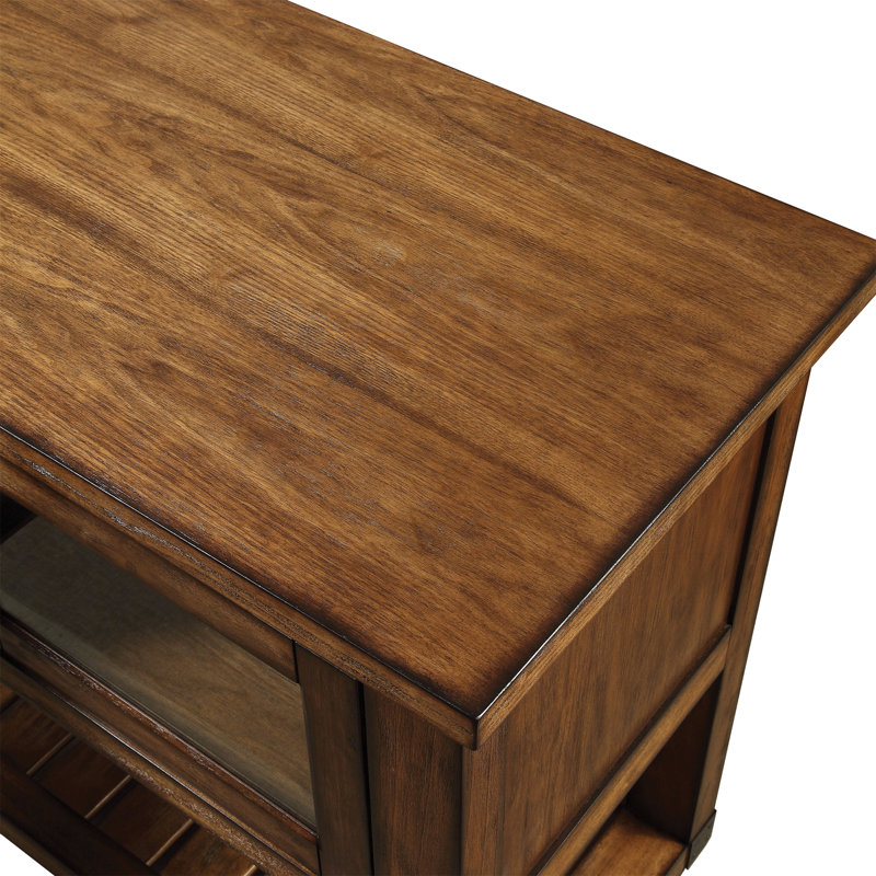 Kadri Distressed Chestnut Finish Kitchen Cart