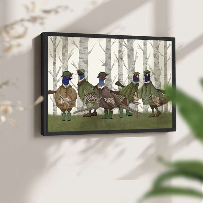 Faisan du groupe de tir 3 - Reproduction encadrée - Restickable, H 22 po x l 28 po, Noir, noir, noir, noir