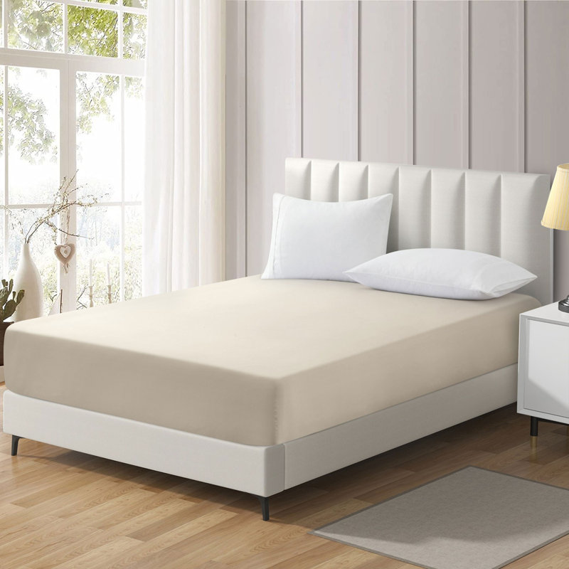 Joshua-Lewis Microfiber Brushed Fitted Sheet, Double (4'6), Cream