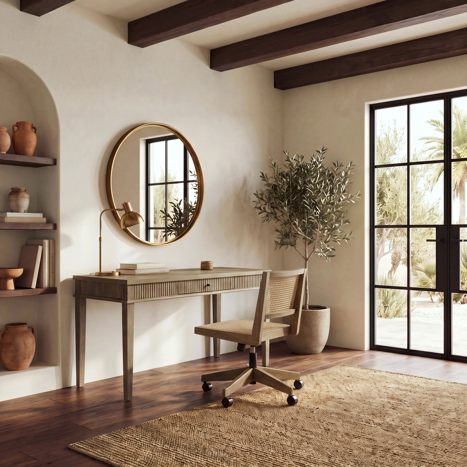 Haden 60 " Writing Desk, Dark Brown Oak