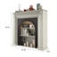 Armoire d'entrée de cheminée en bois de bouleau massif crème et noir