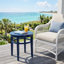 Petite table de bout ronde 18 po Arbor - Table d'appoint intérieure et extérieure en bois d'acacia massif - Bleu marine-1942522669