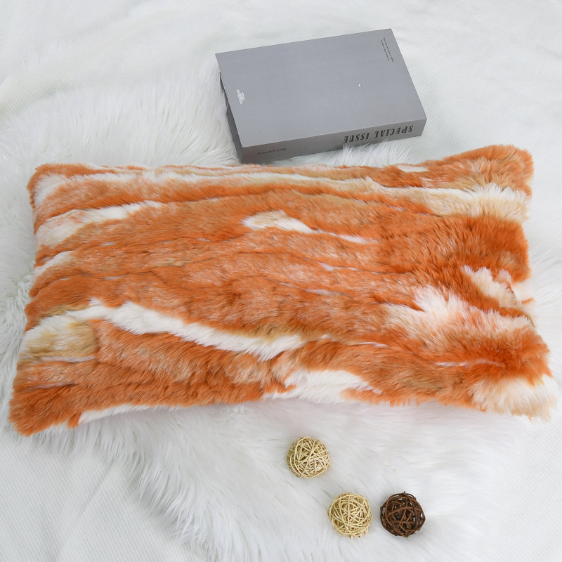 Abstract Rectangular Cushion Cover, Burnt Orange