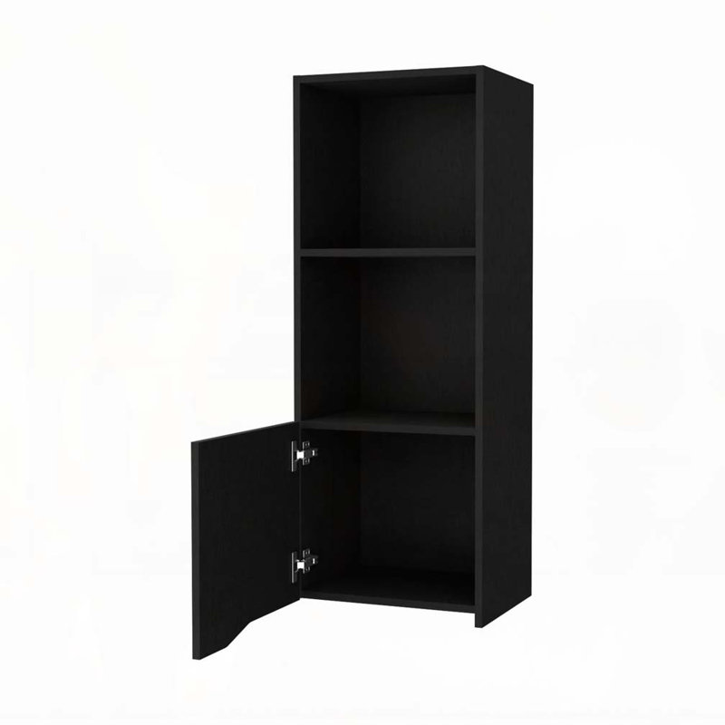 Armoire murale noire avec une porte, Noir