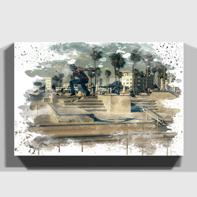 Skateboarder Skateboarding Skate Park - Wall Art