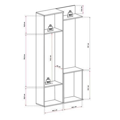 197 H x 89 W Bookcase