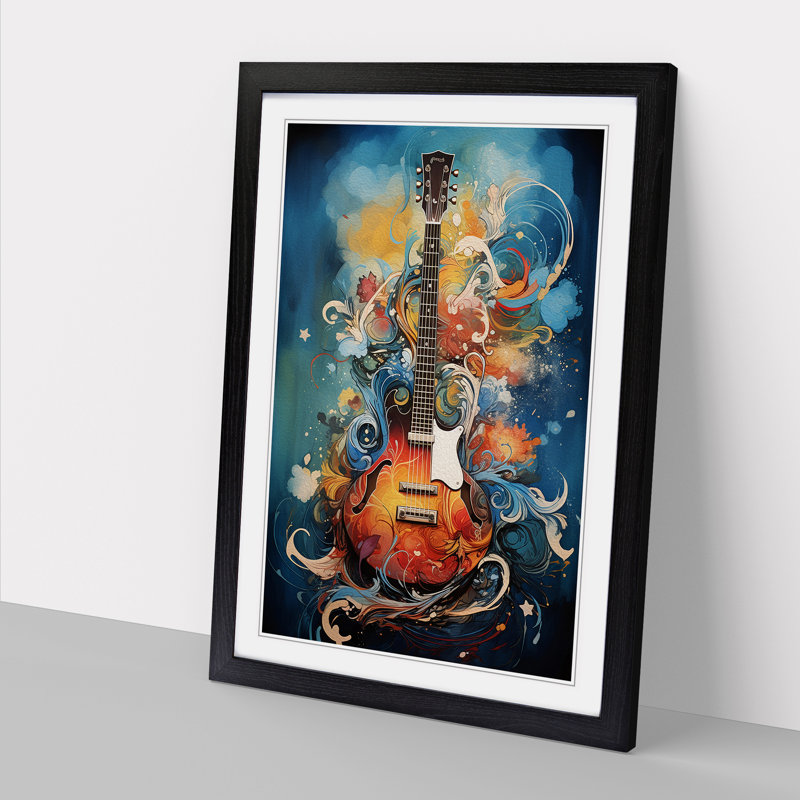 Guitar Symbolism Art - Framed Print