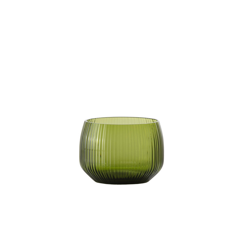 Fortessa Estiva Glass, 17.5 Ounce Tall Tumbler (Set of 4), Textured Clear, Textured Palm Green, 9.5 fl oz
