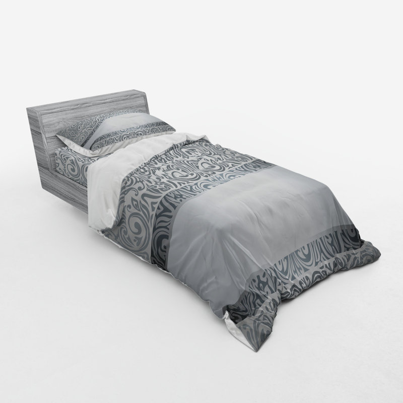 Traditional Polyester Damask Duvet Cover, Twin XL Duvet Cover + 2 Additional Pieces