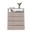 Commode 4 tiroirs Pérou, plateau supérieur, 1 tablette ouverte - gris clair / blanc