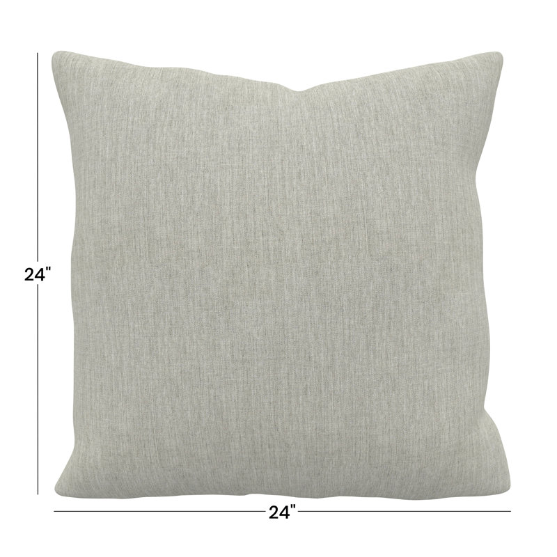 Coussin décoratif intérieur / extérieur Gabi, Carré 24 po, Toile granit Sunbrella®
