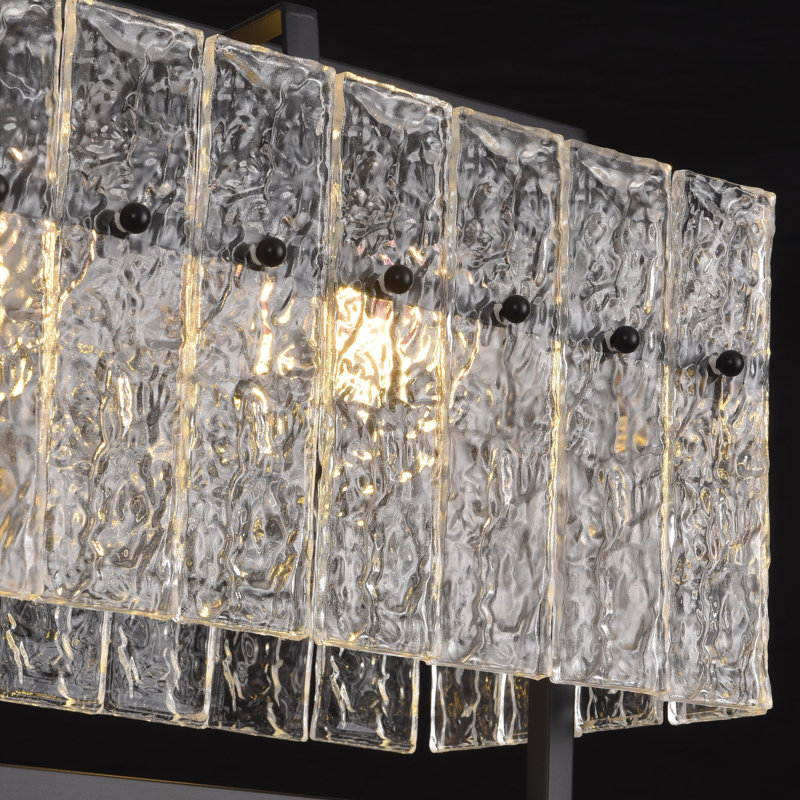 Modern Rectangle Black Crystal Chandeliers