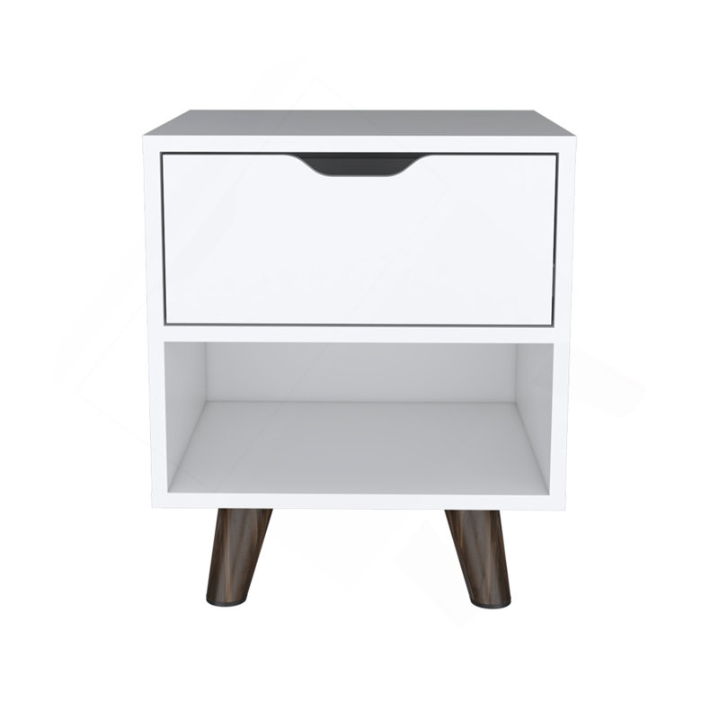 Nightstand Carleen, Bedroom, White, White