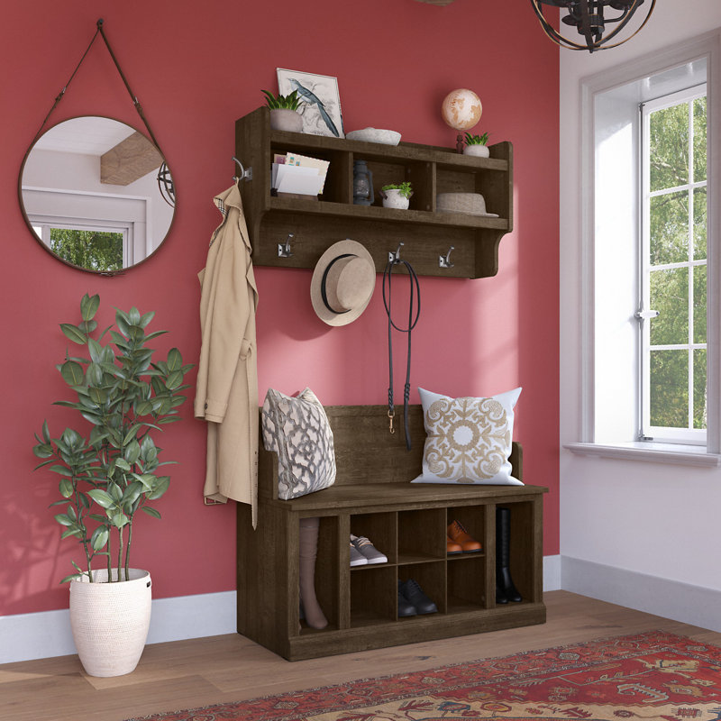 Arulappu Hall Tree Bench and Shoe Storage, Ash Brown