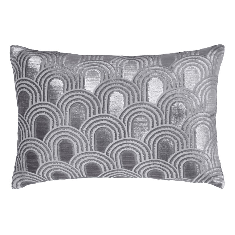 Endless Velvet Pillow Cover & Insert, Rectangle 14"H x 20"W, Silver