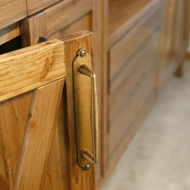 Solid Spindle Bar Pull With Backplate(G013) Multipack, 5", Antique Brass