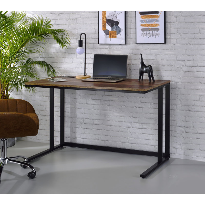 Bureau d'écriture Tyrese & Finish avec USB, Noir