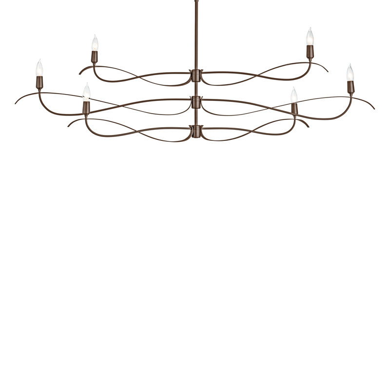 Lustre classique à 6 lumières de style bougie Willow, Bronze, Grand