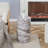 Simple Grey Marble Textured Cylindrical Coffee Table