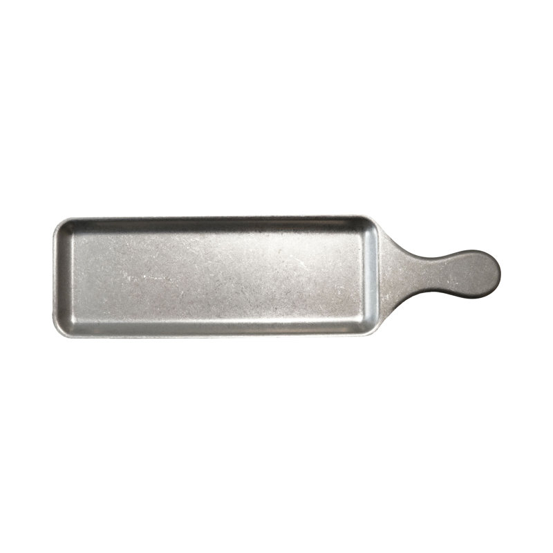 Plateau de service rectangulaire en acier inoxydable avec poignée
