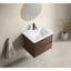 Meuble-lavabo mural noir brun 23 po x 18 po x 19 po - facile à assembler avec des panneaux numérotés, un tiroir à fermeture en douceur et une finition résistante aux égratignures pour un rangement moderne dans la salle de bain sans lavabo