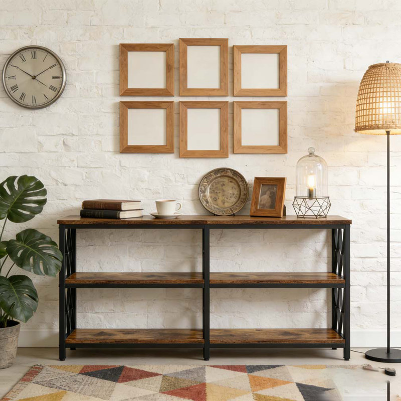 Table console à 3 niveaux pour vestibule de salon industriel