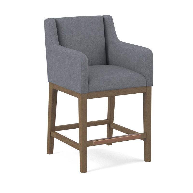 Upholstered Stool, 61630-74, Weathered Gray