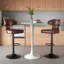 Ensemble de 2 tabourets de bar pivotants à hauteur réglable avec dossier, repose-pieds et revêtement en similicuir pour plus de confort et de style