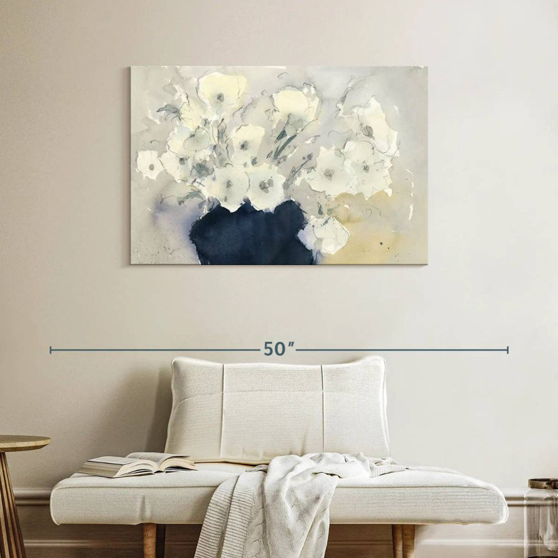 Bouquet Harnek laiteux blanc, H 26 po x l 39 po