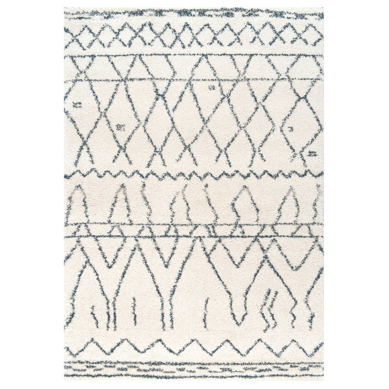 Redwood Geometric Shag Area Rug, Rectangle 80 x 150cm