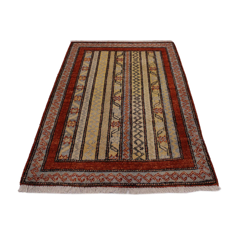 Tapis rouille en laine noué à la main de 1 pi 11 po x 2 pi 11 po Cartley