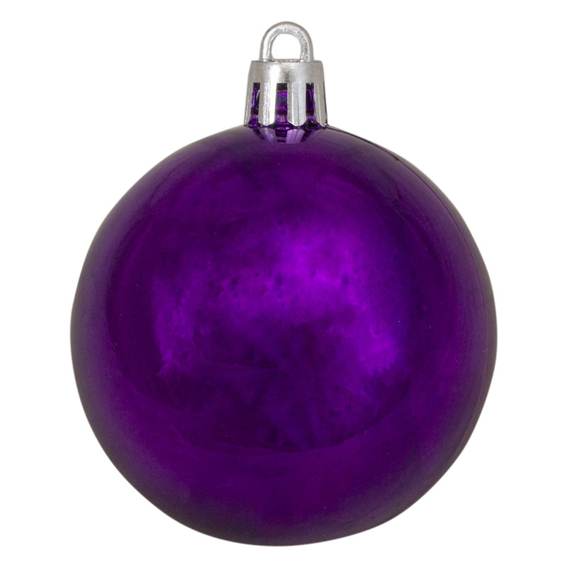 Ornements en forme de boule de Noël aubergine incassable à 2 finitions, H 11 po x l 10 po x P 10 po, Mauve