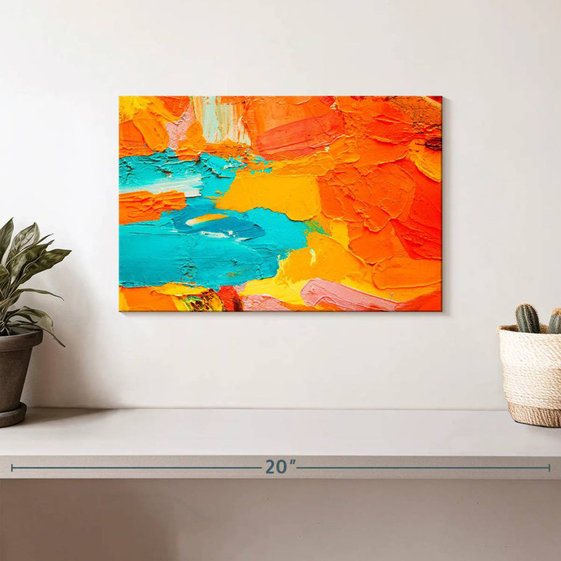 Avery Orange And Blue Abstract, 8'' H X 12'' W