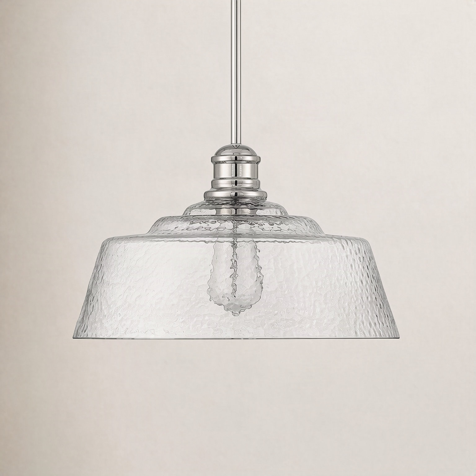Lindholm Single Light Glass Dimmable Pendant, Polished Nickel