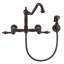 Robinet mural Vintage III Plus avec bec pivotant traditionnel et douchette latérale en laiton massif-55870697-93232840