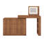 Bureau de coiffeuse avec miroir et lumières DEL, table de maquillage en L convertible avec plateau rabattable-497154169