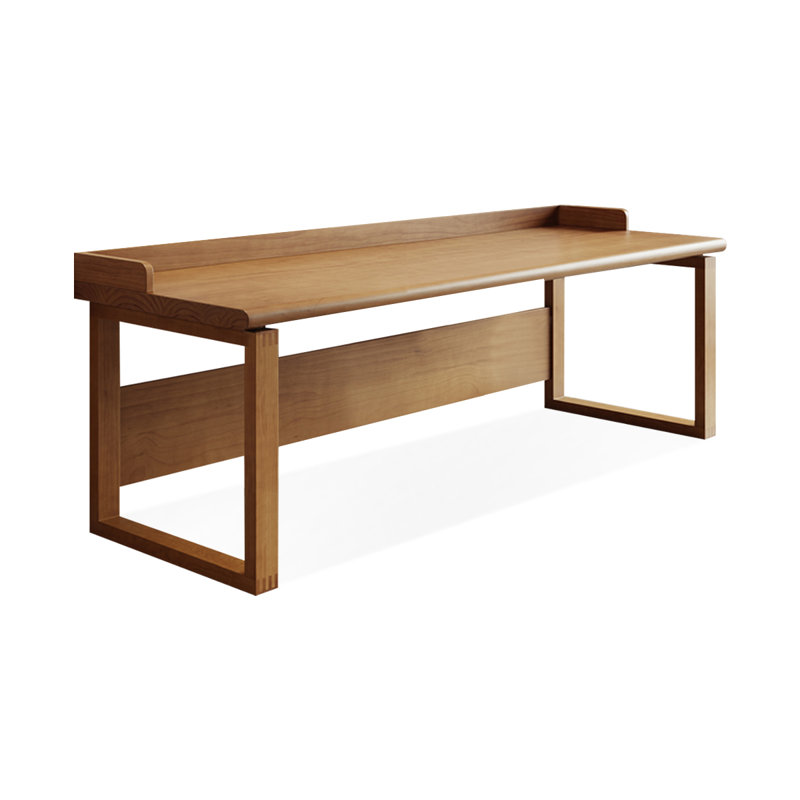 Bureau rectangulaire brun en bois massif, H 29,53 po x l 86,61 po x P 27,56 po