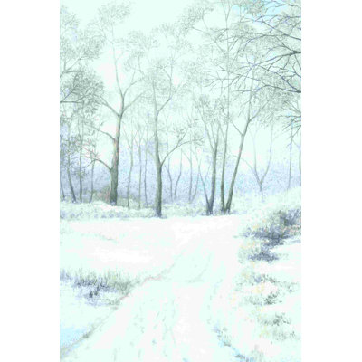 Hiver, arbres et chemin enneigé