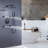 Multifunctional Complete Shower System Wall Mount Rain Shower Head with Body Jets & Rough-In Valve-88968051