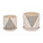 Ceramic Stoneware Saucer Planters with Perforated Design, Set of 2