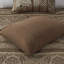 6 courtepointe et coussin - très grand / très grand. Brun / or . Feuille, rayures, détails. Réversible pour une décoration polyvalente. Lavable à la machine avec des coussins à rayures et à motifs. Regardez.-120944634