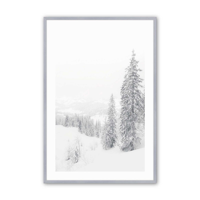 «Winter's Embrace», dans un cadre, H 25,25 po x l 19,25 po x P 1,25 po, Cadre en chrome poli