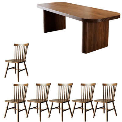 Table de salle à manger simple en bois massif de style américain Tomia